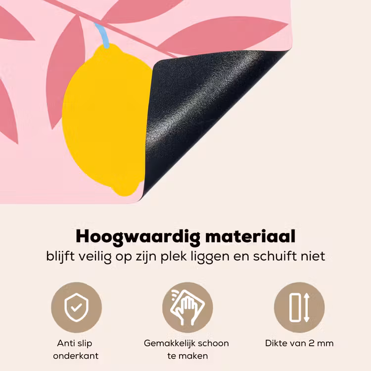 Fruit - Tak - Natuur - Abstract - Roze Inductie beschemer met haakjes klein -ky-onderkant-nl