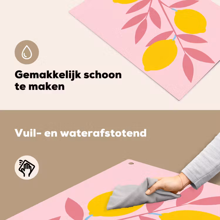 Fruit - Tak - Natuur - Abstract - Roze Inductie beschemer met haakjes klein -ky-schoon-nl