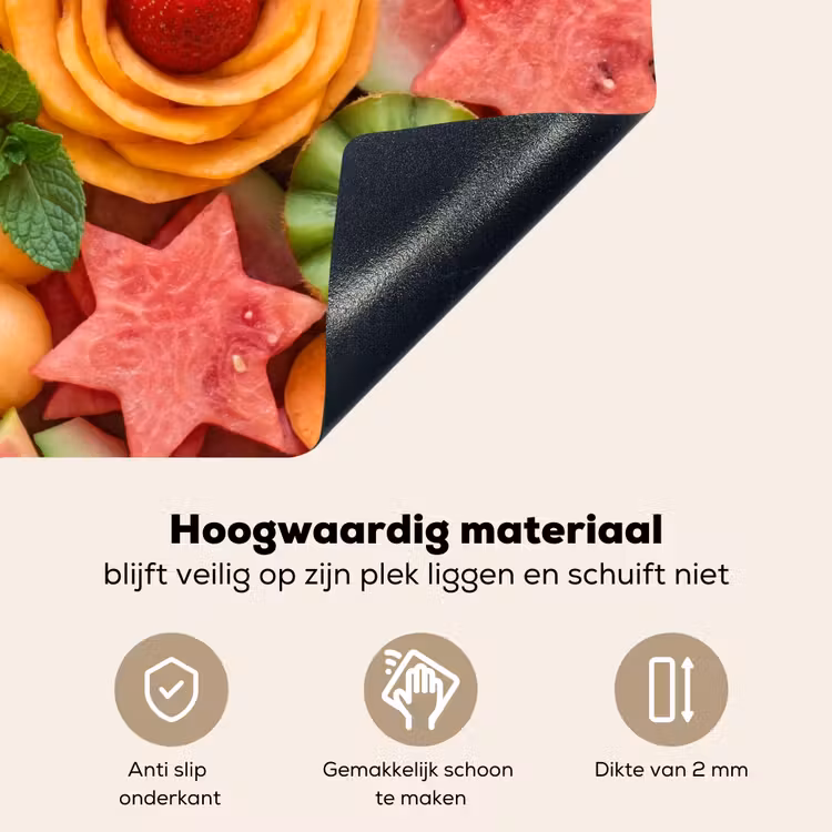 Fruit - Variatie - Kleurrijk - Vers - Eten Inductie beschemer met haakjes klein -ky-onderkant-nl