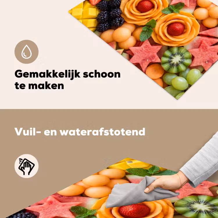 Fruit - Variatie - Kleurrijk - Vers - Eten Inductie beschemer met haakjes klein -ky-schoon-nl