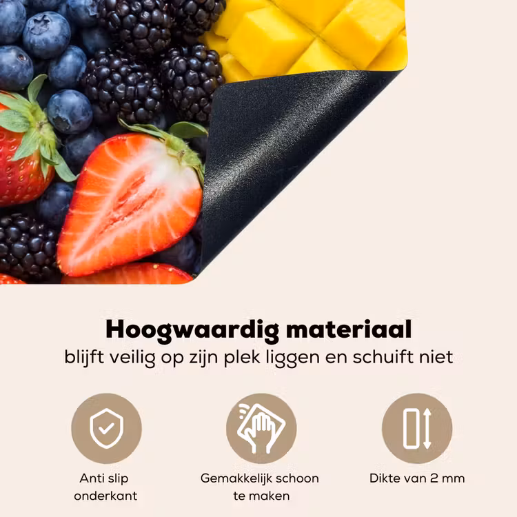 Fruit - Vers - Kleurrijk - Eten Inductie beschemer met haakjes klein -ky-onderkant-nl