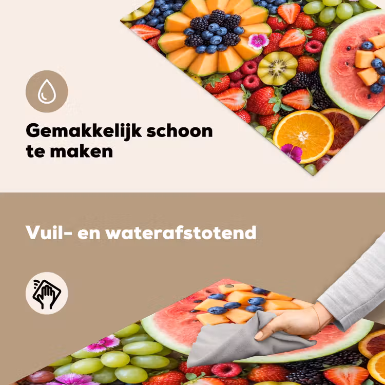 Fruit - Vers - Variatie - Eten - Kleurrijk Inductie beschemer met haakjes klein -ky-schoon-nl