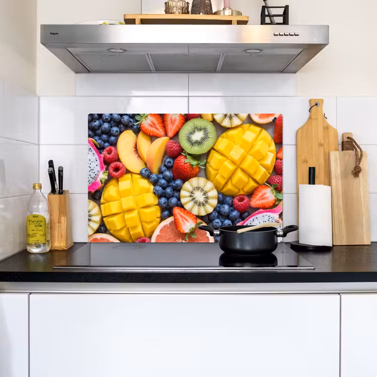 Fruit - Versneden - Kleurrijk - Eten - Gezond Inductie beschemer met haakjes klein -sfeer2