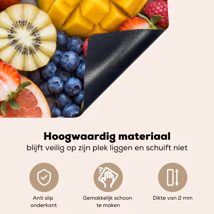 Fruit - Versneden - Kleurrijk - Eten - Gezond Inductie beschemer met haakjes klein -ky-onderkant-nl
