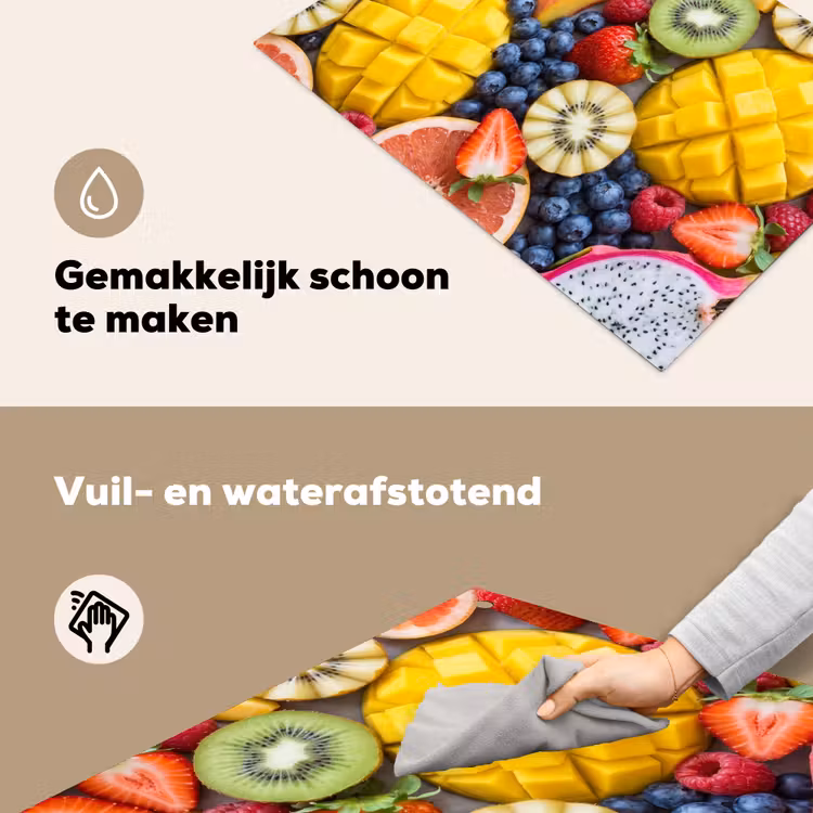 Fruit - Versneden - Kleurrijk - Eten - Gezond Inductie beschemer met haakjes klein -ky-schoon-nl