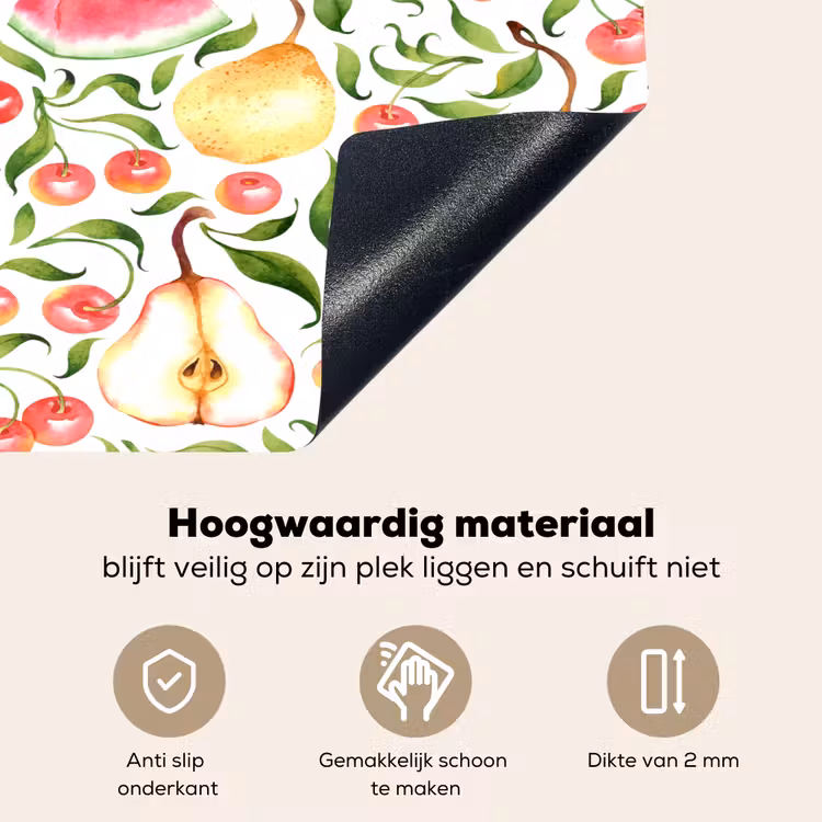 Fruit - Watermeloen - Kersen - Peer Inductie beschemer met haakjes klein 777 -ky-onderkant-nl