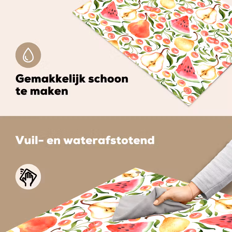 Fruit - Watermeloen - Kersen - Peer Inductie beschemer met haakjes klein 777 -ky-schoon-nl