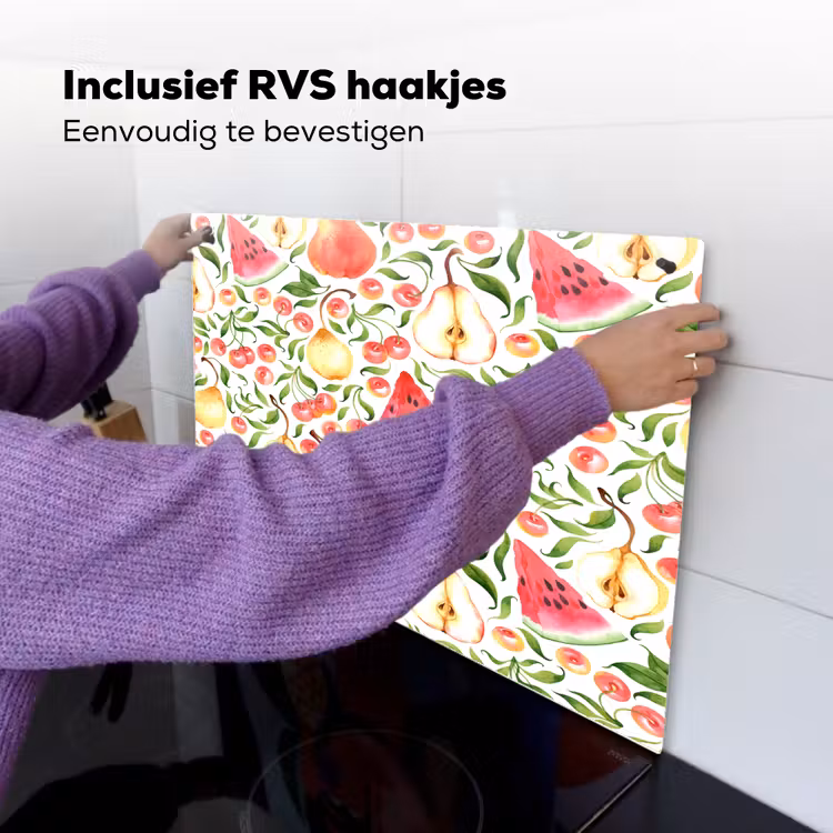 Fruit - Watermeloen - Kersen - Peer Inductie beschemer met haakjes klein 777 -ky-ophangen-nl