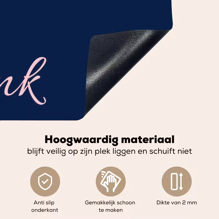 Fuck what they think - Blauw - Cursief Inductie beschemer met haakjes klein -ky-ophangen-nl