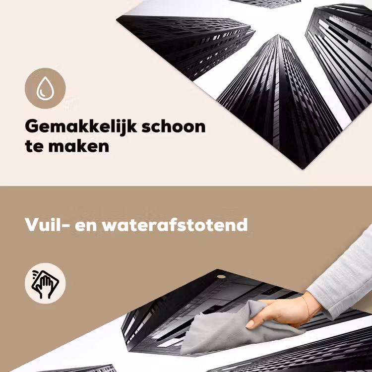 Gebouwen - Lucht - Zwart Inductie beschemer met haakjes klein -ky-schoon-nl