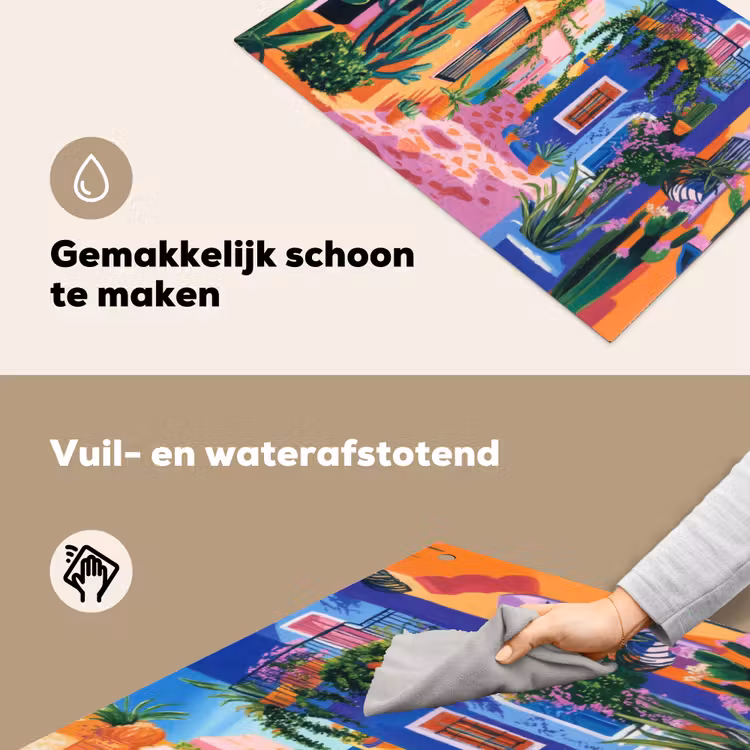 Geel - Blauw - Oranje - Huis Inductie beschemer met haakjes klein -ky-schoon-nl