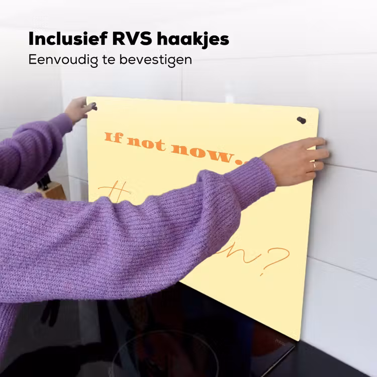 Geel - Oranje - if not now then when Inductie beschemer met haakjes klein -ky-ophangen-nl