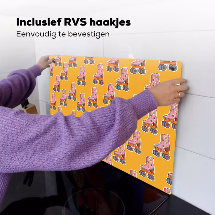 Geel - Rolschaatsen - Patroon Inductie beschemer met haakjes klein 777 -ky-ophangen-nl