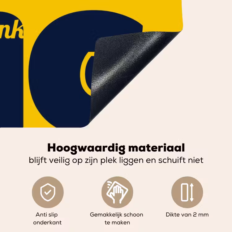 Geel - Think big - Grafisch Inductie beschemer met haakjes klein -ky-onderkant-nl