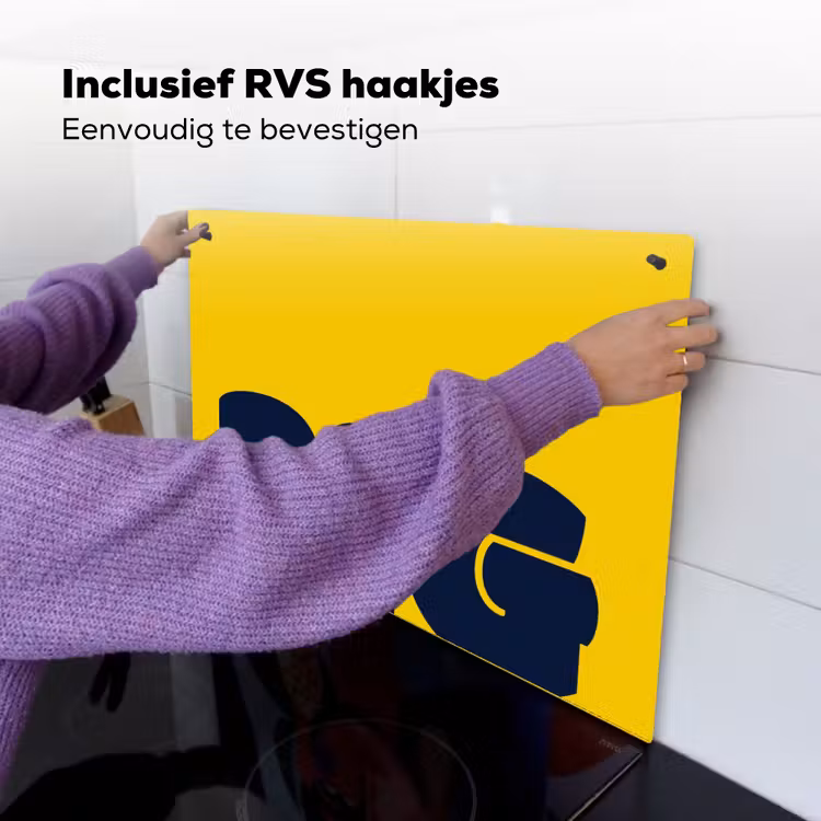 Geel - Think big - Grafisch Inductie beschemer met haakjes klein -ky-ophangen-nl