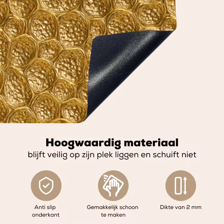 Gehamerd - Mozaïek - Antiek - Goud Inductie beschemer met haakjes klein 777 -ky-onderkant-nl
