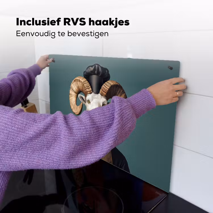 Geit - Hoorns - Kokskleding Inductie beschemer met haakjes klein -ky-ophangen-nl