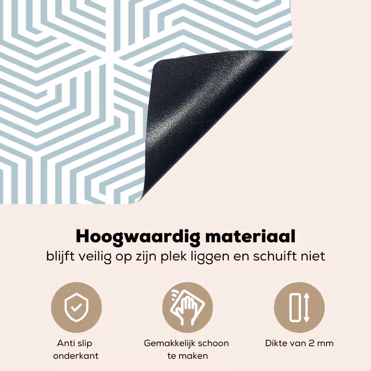 Geometrie - Lijn - Groen - Patroon Inductie beschemer met haakjes klein 777 -ky-onderkant-nl