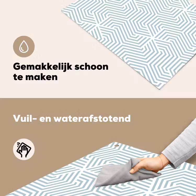 Geometrie - Lijn - Groen - Patroon Inductie beschemer met haakjes klein 777 -ky-schoon-nl