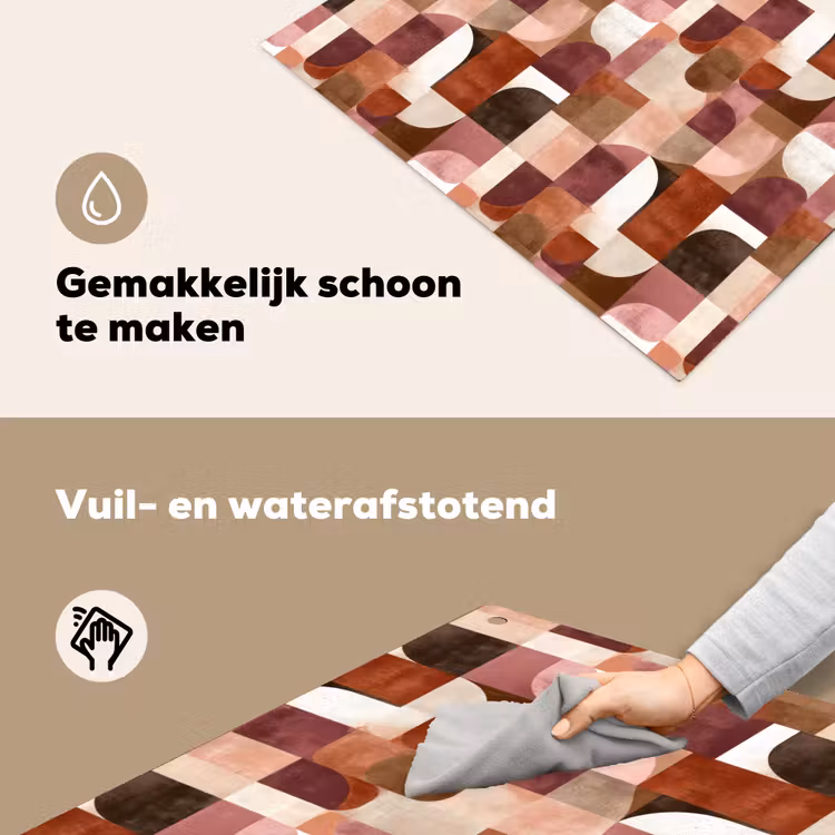 Geometrie - Modern - Retro Inductie beschemer met haakjes klein 777 -ky-schoon-nl