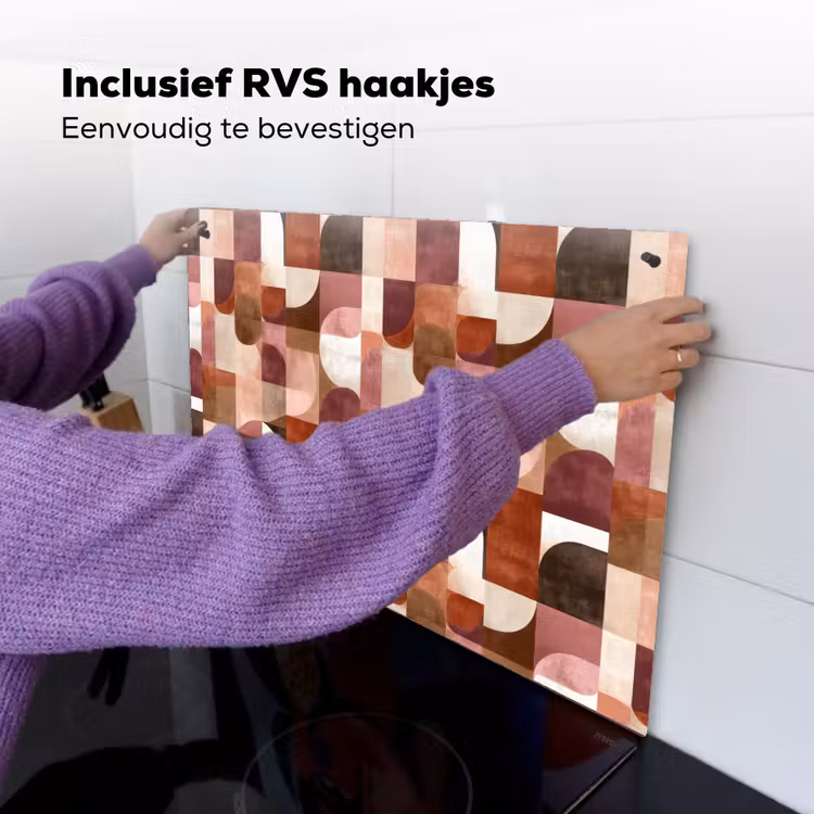 Geometrie - Modern - Retro Inductie beschemer met haakjes klein 777 -ky-ophangen-nl