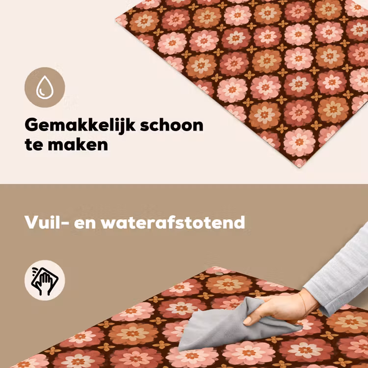 Geometrisch - Bloemen - Kleurrijk Inductie beschemer met haakjes klein 777 -ky-schoon-nl