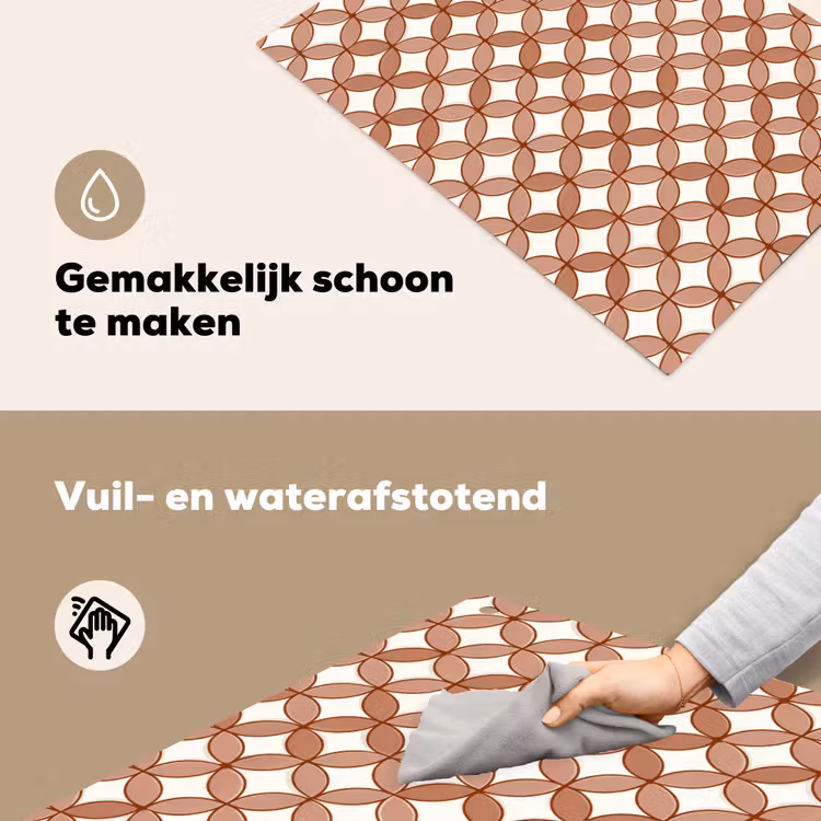 Geometrisch - Cirkels - Modern - Terracotta Inductie beschemer met haakjes klein 777 -ky-schoon-nl
