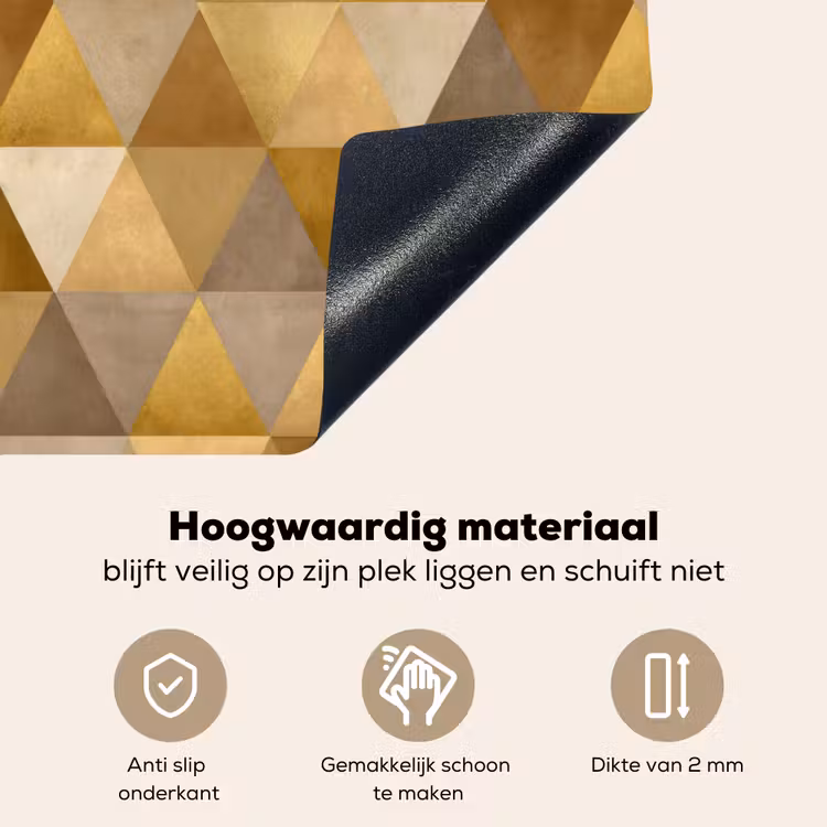 Geometrisch - Driehoek - Goud Inductie beschemer met haakjes klein 777 -ky-onderkant-nl