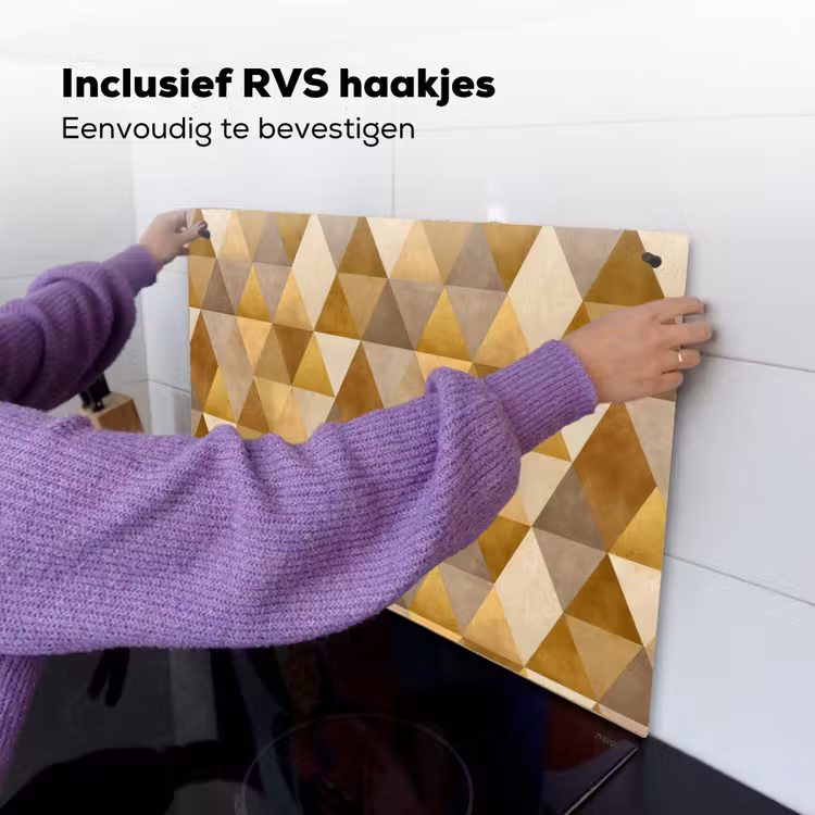 Geometrisch - Driehoek - Goud Inductie beschemer met haakjes klein 777 -ky-ophangen-nl