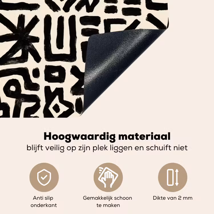 Geometrisch - Figuren - Zwart Inductie beschemer met haakjes klein 777 -ky-onderkant-nl