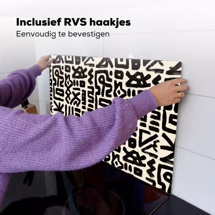 Geometrisch - Figuren - Zwart Inductie beschemer met haakjes klein 777 -ky-ophangen-nl