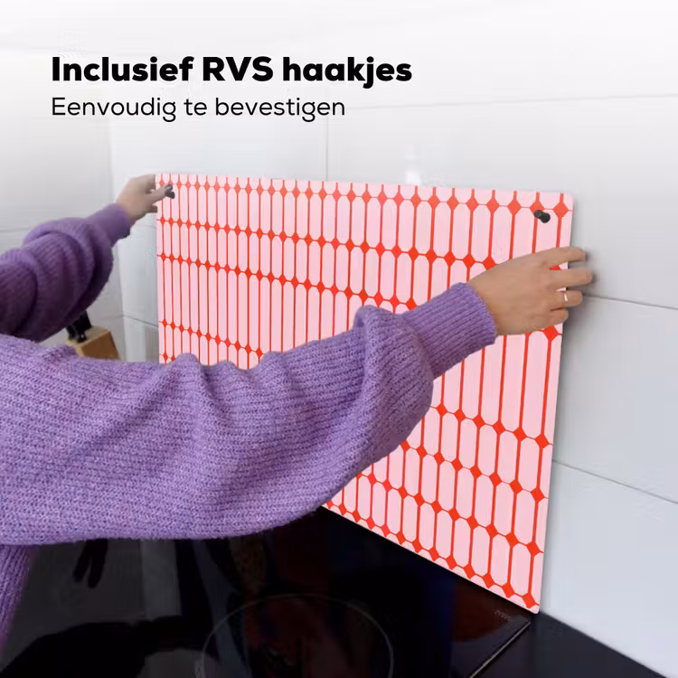 Geometrisch - Minimalistisch - Rood - Roze Inductie beschemer met haakjes klein 777 -ky-ophangen-nl