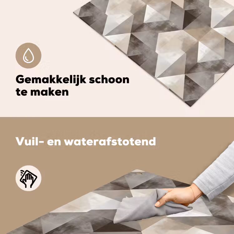 Geometrisch - Motief - Aardetinten Inductie beschemer met haakjes klein 777 -ky-schoon-nl
