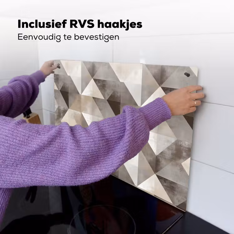 Geometrisch - Motief - Aardetinten Inductie beschemer met haakjes klein 777 -ky-ophangen-nl