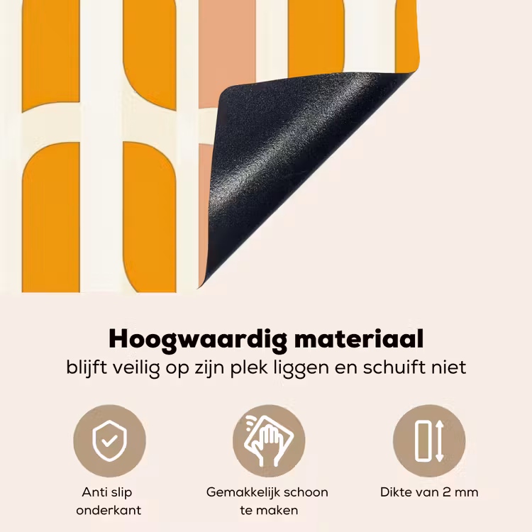 Geometrisch - Patroon - Geel - Roze Inductie beschemer met haakjes klein 777 -ky-onderkant-nl