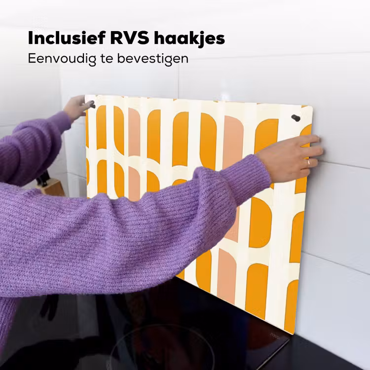 Geometrisch - Patroon - Geel - Roze Inductie beschemer met haakjes klein 777 -ky-ophangen-nl