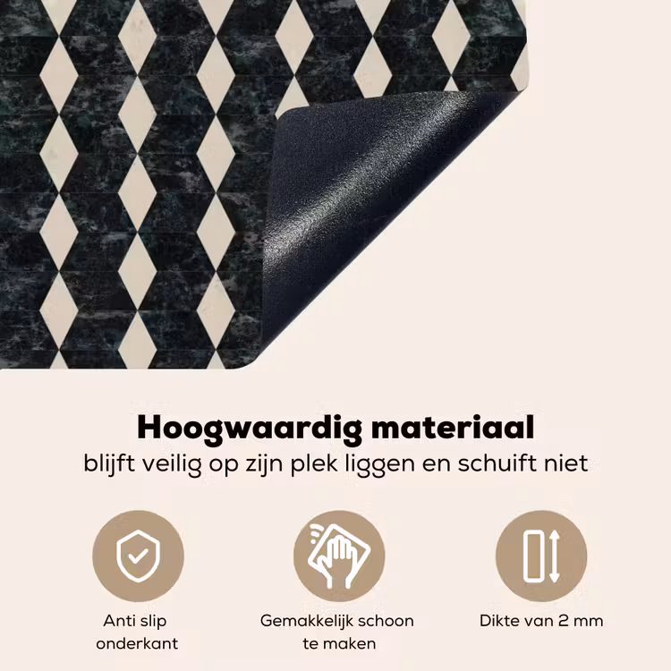 Geometrisch - Patroon - Marmer - Groen Inductie beschemer met haakjes klein 777 -ky-onderkant-nl
