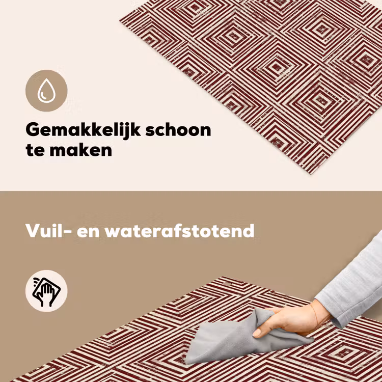 Geometrisch - Patroon - Rood Inductie beschemer met haakjes klein 777 -ky-schoon-nl