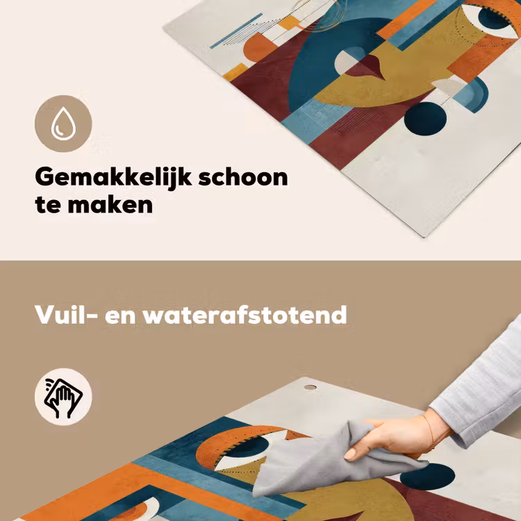 Geometrisch - Strakke vormen - Kleurrijk Inductie beschemer met haakjes middel -ky-schoon-nl