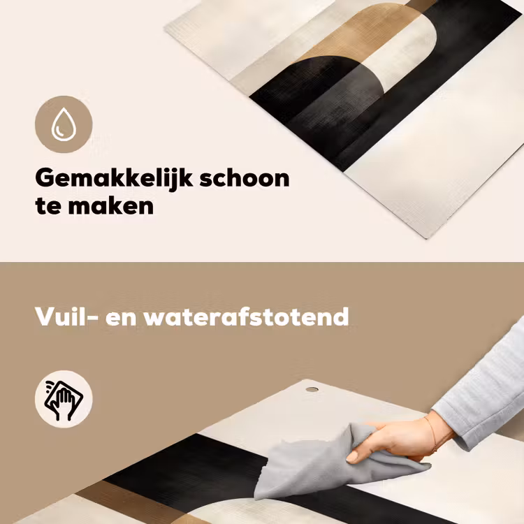 Geometrische - Vormen - Wit Inductie beschemer met haakjes klein -ky-schoon-nl