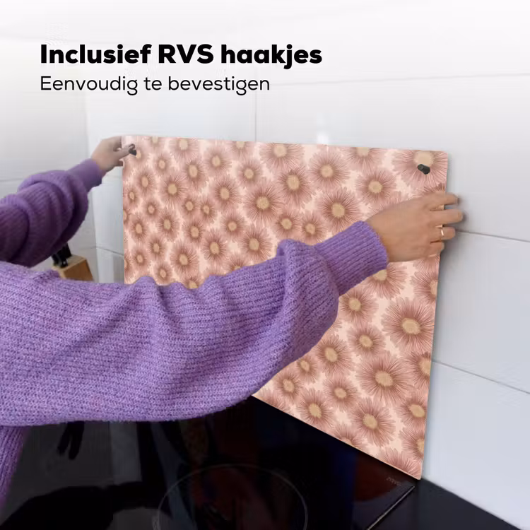 Gerbera - Bloemen - Roze Inductie beschemer met haakjes klein 777 -ky-ophangen-nl