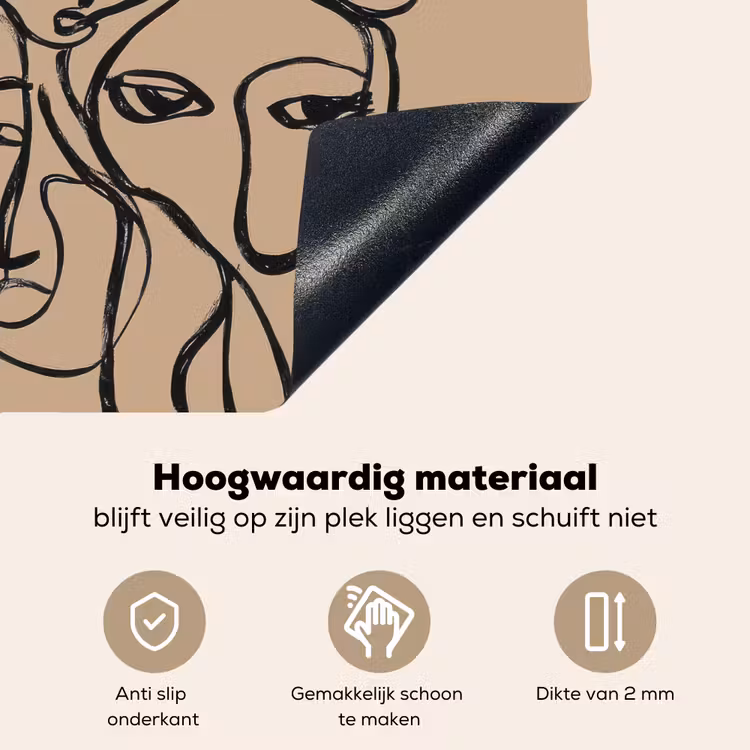 Gezichtenzee - Lijntekening - Abstract Inductie beschemer met haakjes middel -ky-onderkant-nl