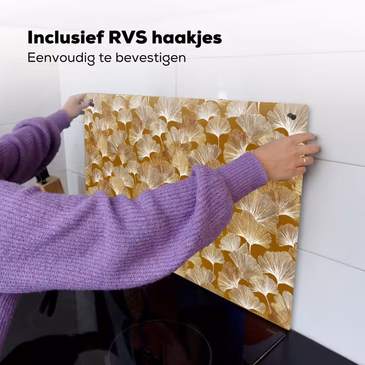 Ginkgo - Bladeren - Goud Inductie beschemer met haakjes klein 777 -ky-ophangen-nl