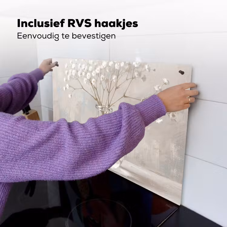 Gipskruid - Vaas - Wit Inductie beschemer met haakjes klein -ky-ophangen-nl