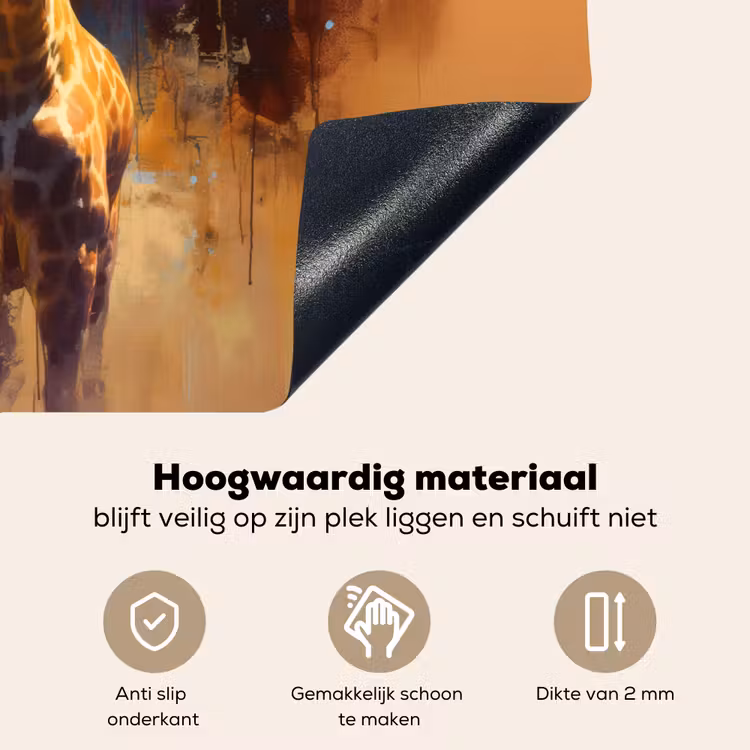 Giraf - Bruin - Abstract - Geschilderd Inductie beschemer met haakjes klein -ky-onderkant-nl