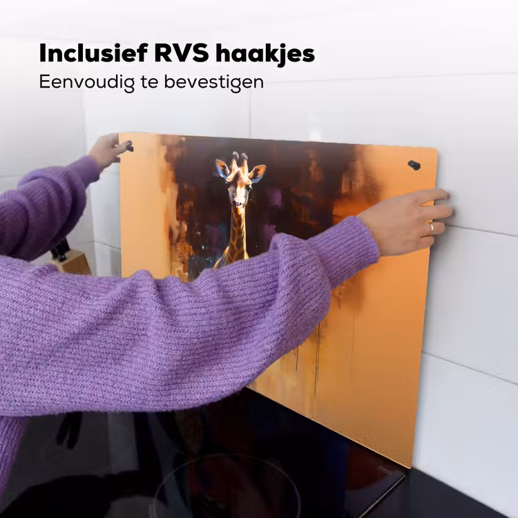 Giraf - Bruin - Abstract - Geschilderd Inductie beschemer met haakjes klein -ky-ophangen-nl