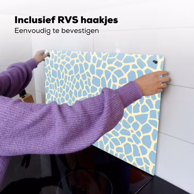 Giraf - Modern - Blauw Inductie beschemer met haakjes klein 777 -ky-ophangen-nl