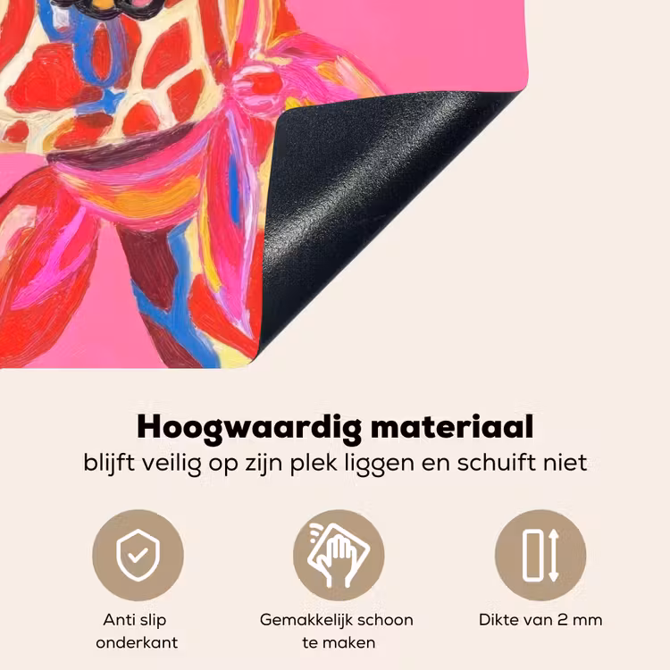 Giraf - Roze - Bril - Sjaal Inductie beschemer met haakjes middel -ky-onderkant-nl