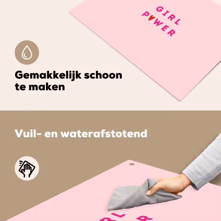 Girl power - Roze - Hartje Inductie beschemer met haakjes klein -ky-schoon-nl