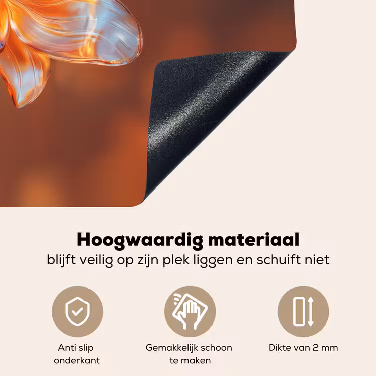 Glazen - Bloem - Zonlicht Inductie beschemer met haakjes klein -ky-onderkant-nl